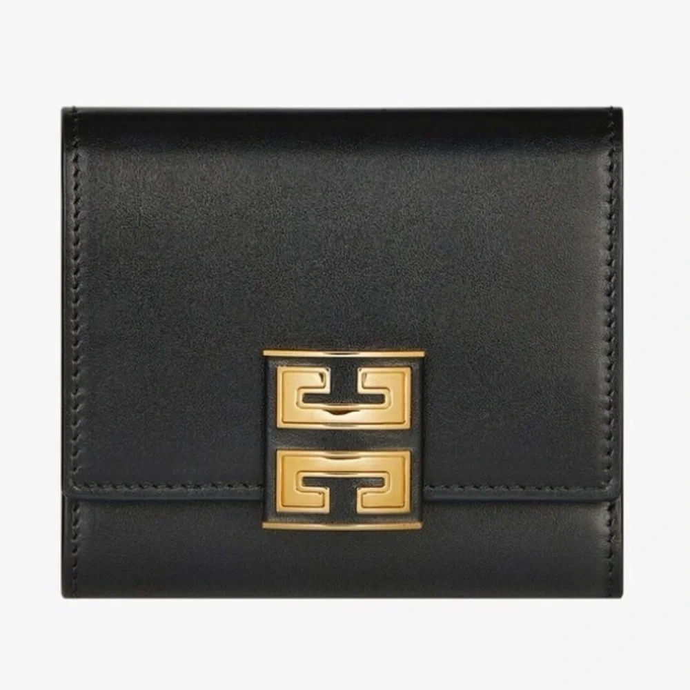 New Givenchy 4G Wallet in Black Leather Compact Trifold